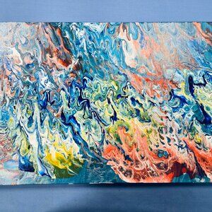 LIMITED EDITION - RARE - "Caos" Acrylic Pouring Painting on Canvas